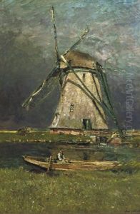 Fishing By The Mill by Franz Courtens