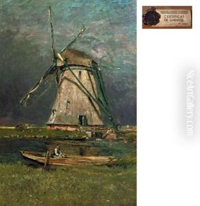 Fishing By The Mill by Franz Courtens