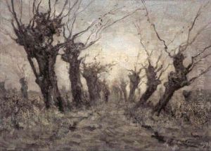 Dreef Met Knotwilgen by Franz Courtens