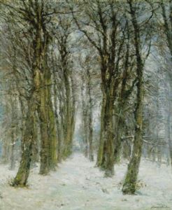 Le Bois Sous La Neige - Het Besneeuwde Bos by Franz Courtens