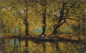 Herfstlandschap by Franz Courtens