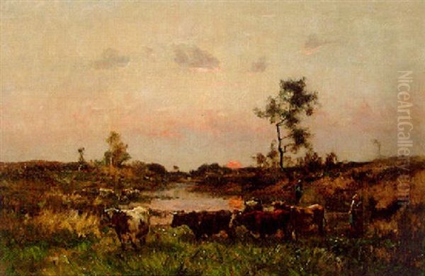 A Country Girl With Cows - view 1