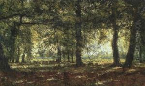 Schapen Onder De Boom by Franz Courtens