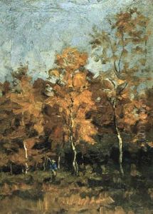 Chasseur Dans Le Bois by Franz Courtens