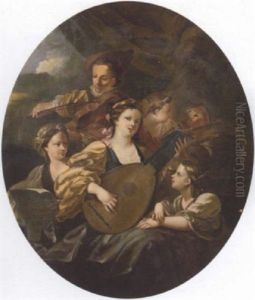 Elegant Figures Making Music by Jacques-Francois Courtin