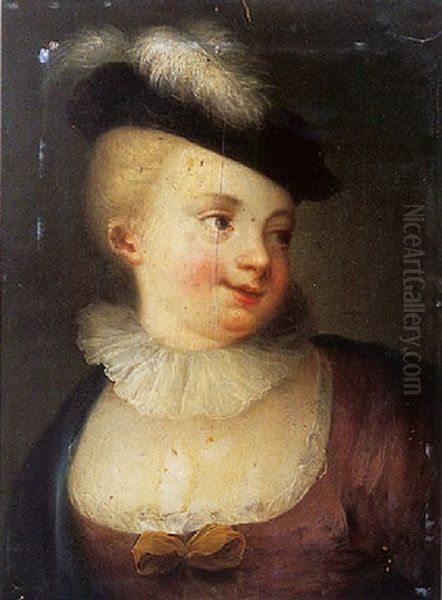 Jeune Fille Au Chapeau A Plume - view 1