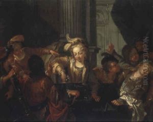 La Partie De Trictrac by Jacques-Francois Courtin