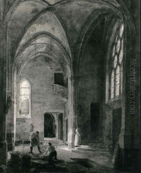Interieur D'eglise Avec Un Enfant De Choeur - view 1