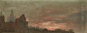 Abendhimmel Uber Paris by Gustave Claude Etienne Courtois