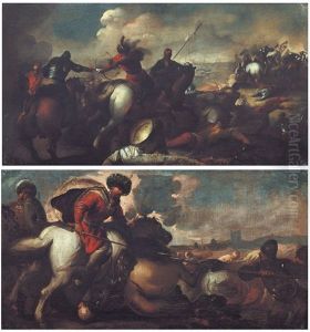 Scontro Di Cavalieri Turchi E Cristiani (coppia Di)