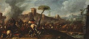 Battle Scene Outside The Citywalls by Jacques Courtois