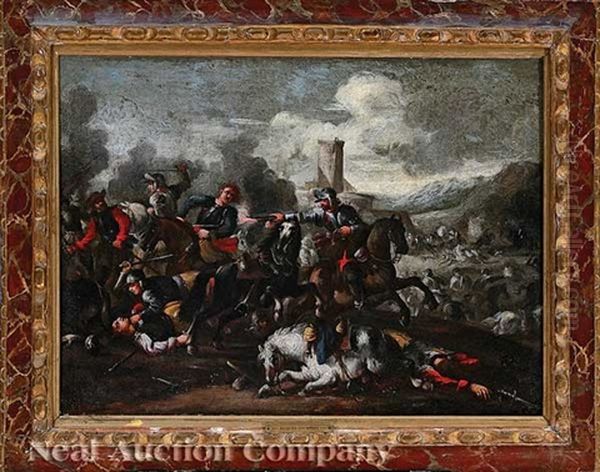 Calvary Skirmish Below A Castle - view 1