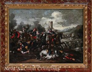 Calvary Skirmish Below A Castle by Jacques Courtois