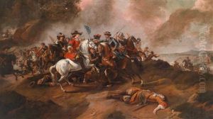 Ein Reitergefecht Zwischen Christen Und Osmanen by Jacques Courtois