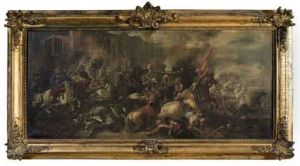 Le Choc Des Cavaliers (+ Scene De Bataille Entre Chretiens Et Turcs; Pair) by Jacques Courtois