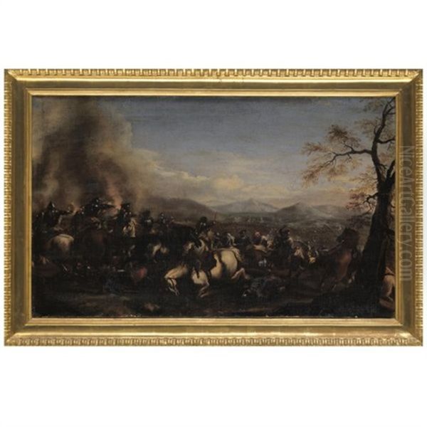 Scena Di Battaglia In Un Paesaggio Montuoso (+ Another; Pair) - view 1