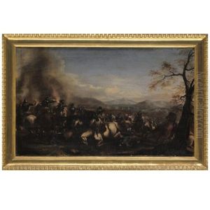 Scena Di Battaglia In Un Paesaggio Montuoso (+ Another; Pair) by Jacques Courtois