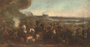 A Cavalry Skirmish Before A Fortified Town thumbnail