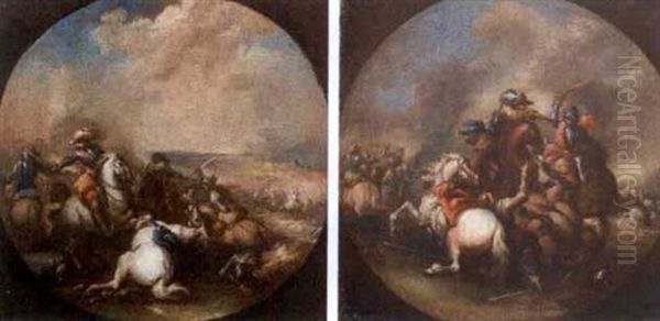 Cavalry Scene - The Thirty Years War (+ Another, Similar; Pair) - view 1
