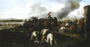 Combat De Cavalerie Sous Les Murs D'une Ville