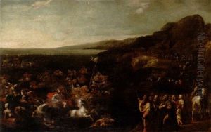 Gammaltestamentlig Scen Med Moses Och Israels Folks Uttag Ur Egypten by Jacques Courtois