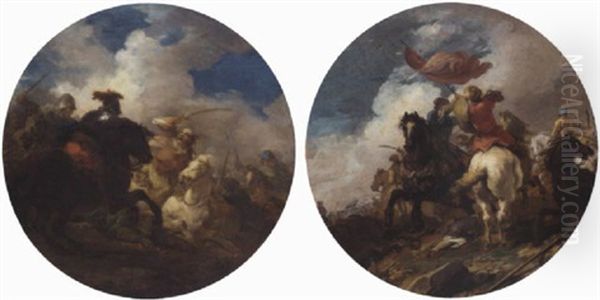 A Cavalry Engagement Between Turks And Saracens - view 1