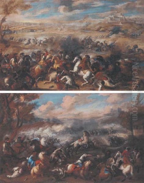A Cavalry Skirmish In An Extensive Landscape - view 1