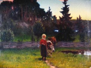 Bringing In The Cattle by Gustav Ankarcrona