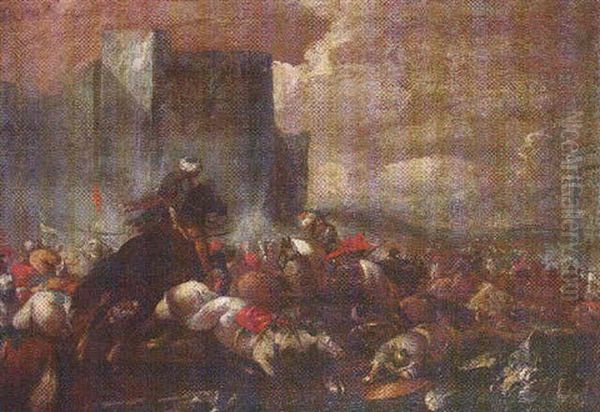A Cavalry Battle Before The Walls Of A Fortress - view 1