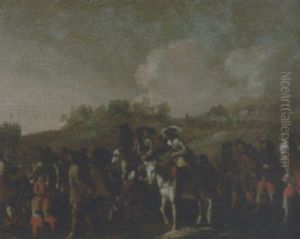 Cavalieri E Fanti Con Un Accampamento Militare Sullo Sfondo by Jacques Courtois