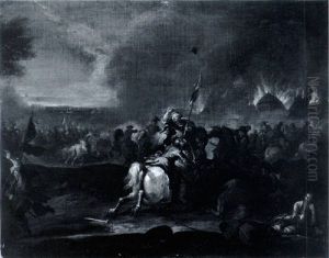 Battle Scene With Conflagration by Jacques Courtois