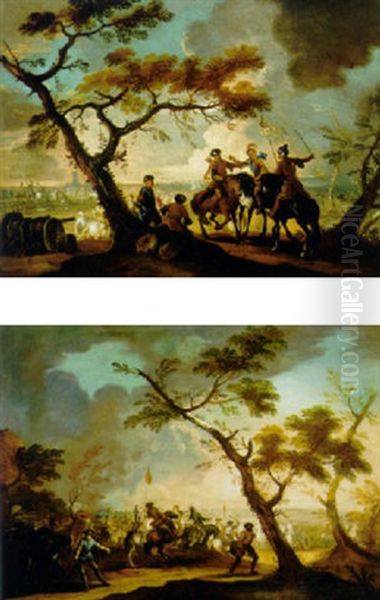 Turkish Cavalrymen By A Battlefield - view 1
