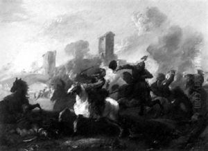 Cavalry Battle Before A Town by Jacques Courtois