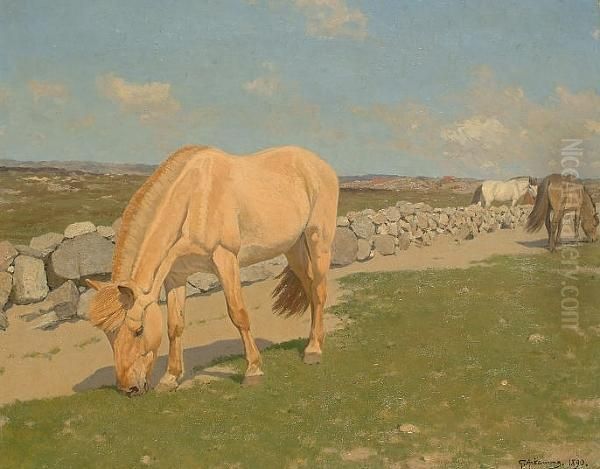 Horses Grazing In A Landscape - view 1