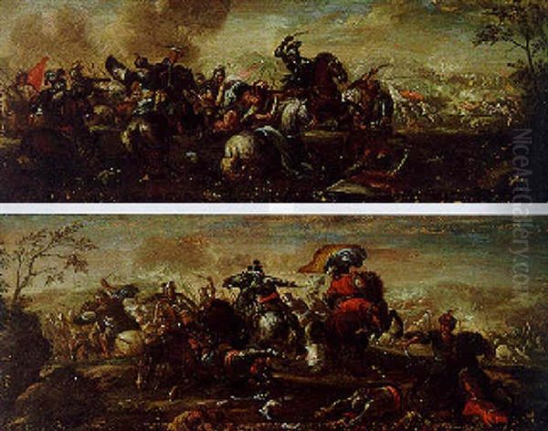 Calvary Skirmish Between Crusaders And Turks - view 1