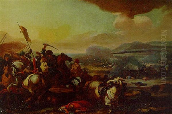 A Calvary Battle Between Turks And Christians - view 1