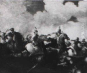 Battle Scene Between Christians And Turks by Jacques Courtois