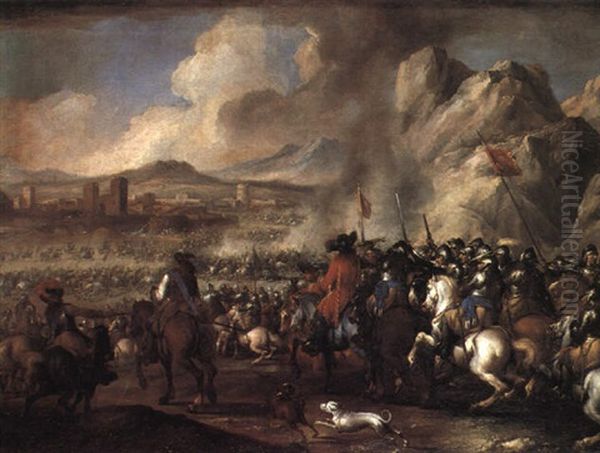 Battaglia Con Paesaggio Roccioso E Cavalieri - view 1