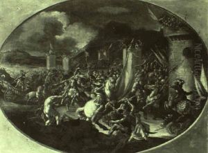 Gefechtsszene Vor Einer Belagerten Festung by Jacques Courtois
