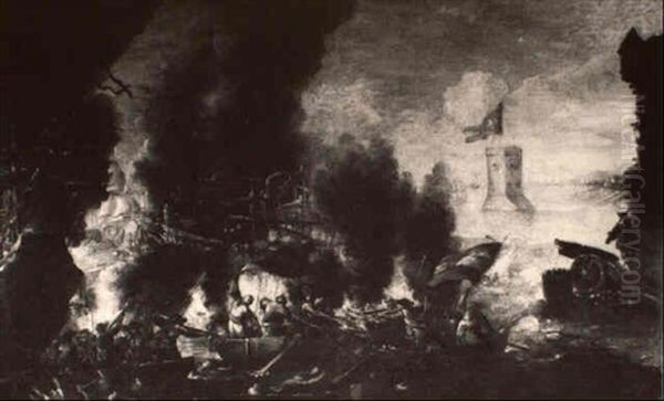The Naval Battle At Lepanto - view 1