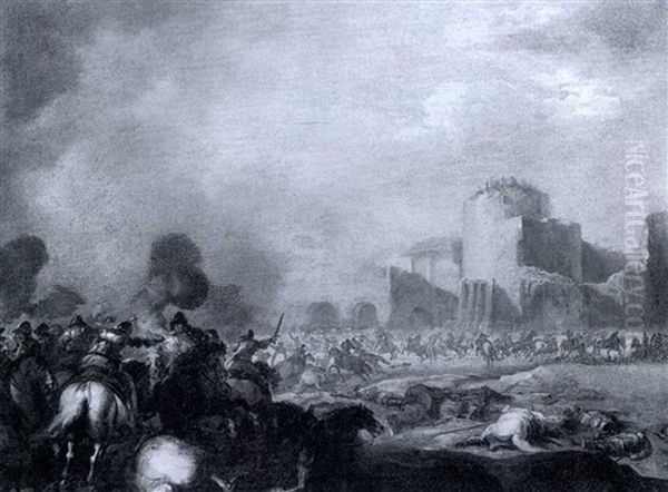 A Battle By A Fort - view 1