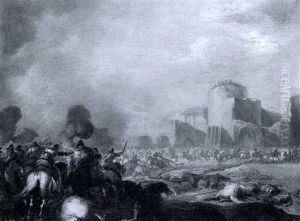 A Battle By A Fort