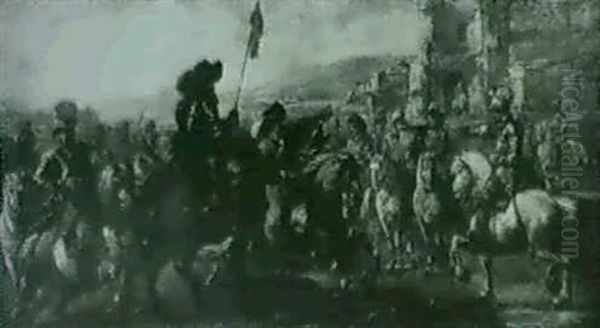 Cavalry About To Charge  A Cavalry Skirmish - view 1