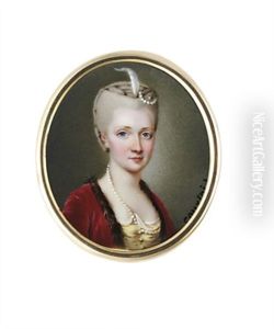 A Young Lady In Yellow Satin Gown With White Lawn Shift