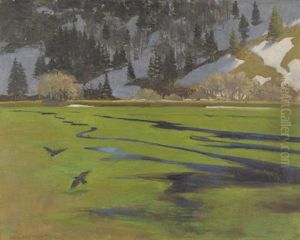 La Fonte Des Neiges by Jules-Ami Courvoisier