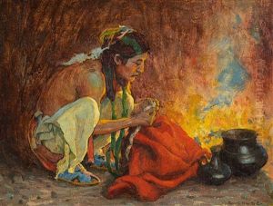 The Red Blanket by Eanger Irving Couse