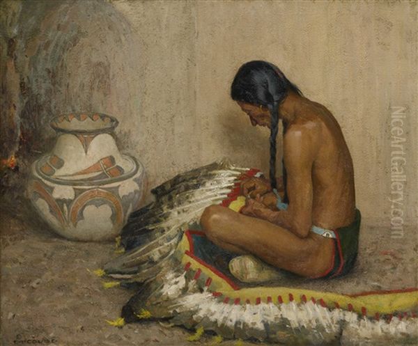 Mending The War Bonnet by Eanger Irving Couse