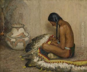 Mending The War Bonnet by Eanger Irving Couse