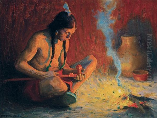 Ceremonial Pipe (red Sandstone Pipe) - view 1