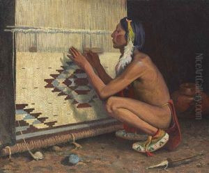 A Pueblo Indian Weaver by Eanger Irving Couse
